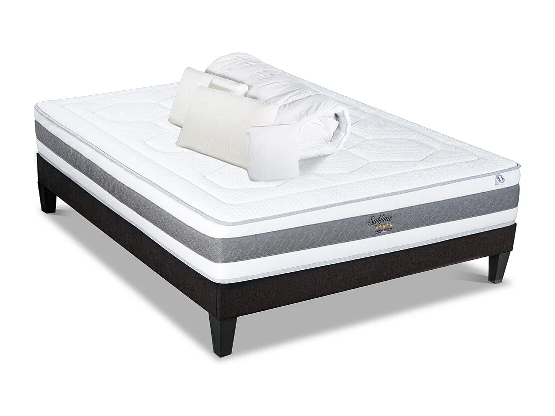HYPSOM | Pack Prêt à dormir SUBLIME 180x200 cm | Matelas Mémoire de forme + Sommier + Accessoires