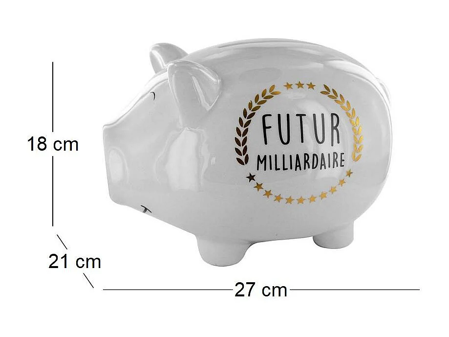 Tirelire Cochon Xxl Blanc