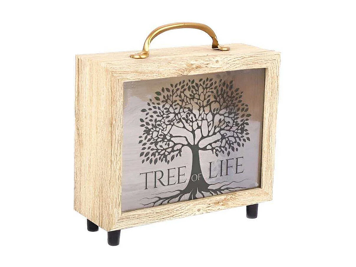 Tirelire valisette Tree of life 21 x 20 cm