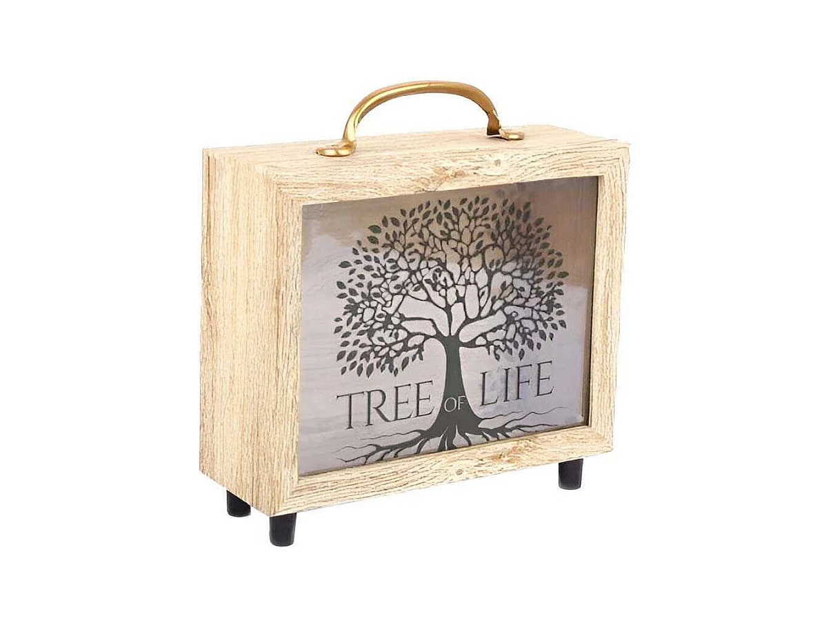 Tirelire valisette Tree of life 21 x 20 cm