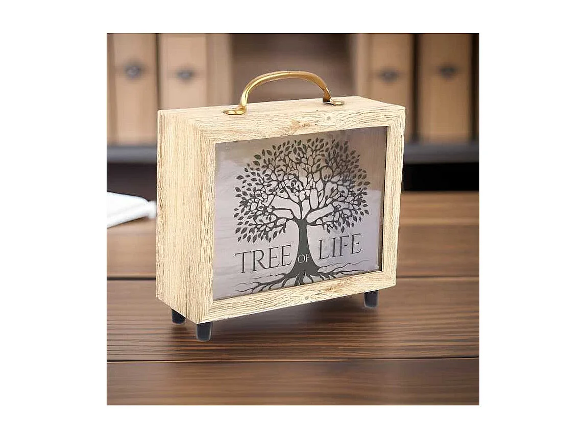 Tirelire valisette Tree of life 21 x 20 cm