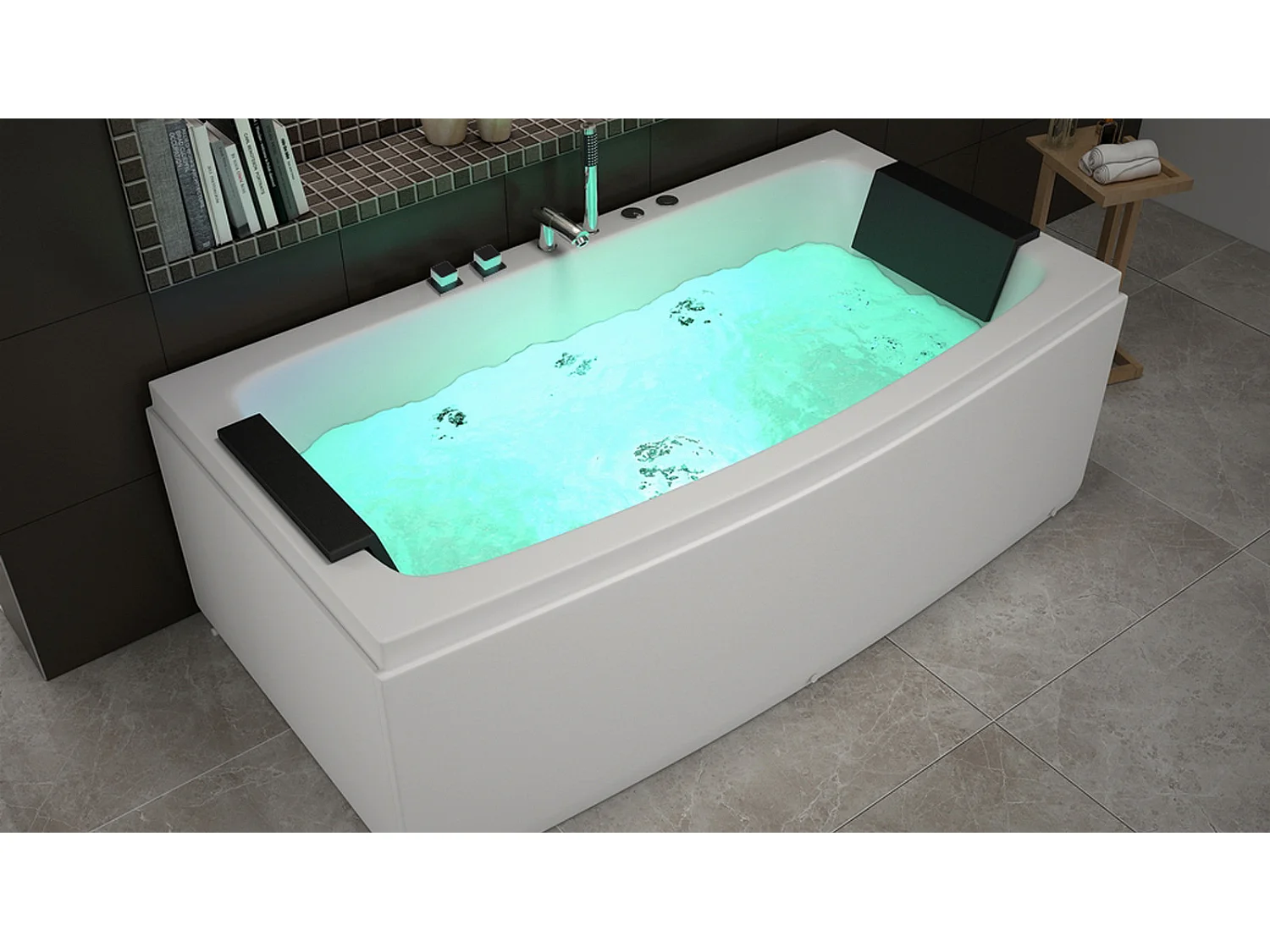 Ouest balnéo - Baignoire Delos 22 jets Balnéo 170 x 80 2 places avec cascade