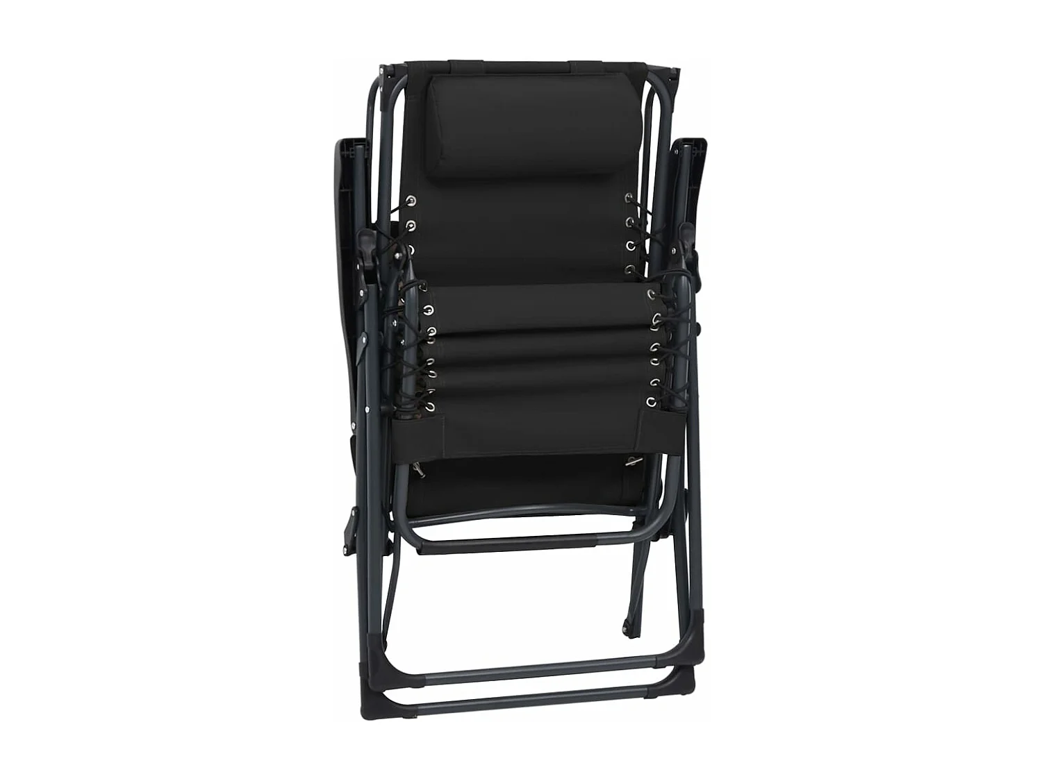 Cadeiras de pátio dobráveis 2 pcs textilene preto