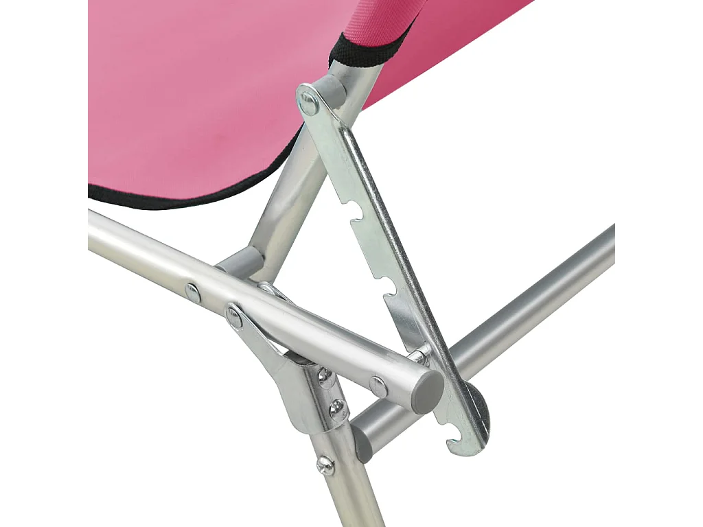 Lettino Pieghevole con Baldacchino in Acciaio Rosa Magenta