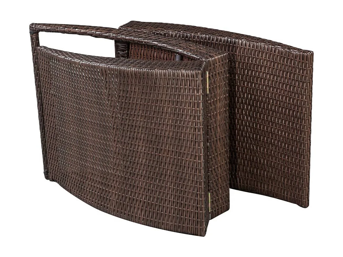 Chaise longue pliable avec coussin Résine tressée Marron