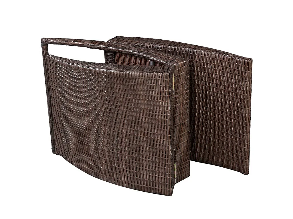 Klappbare Sonnenliege mit Auflage Poly Rattan Braun