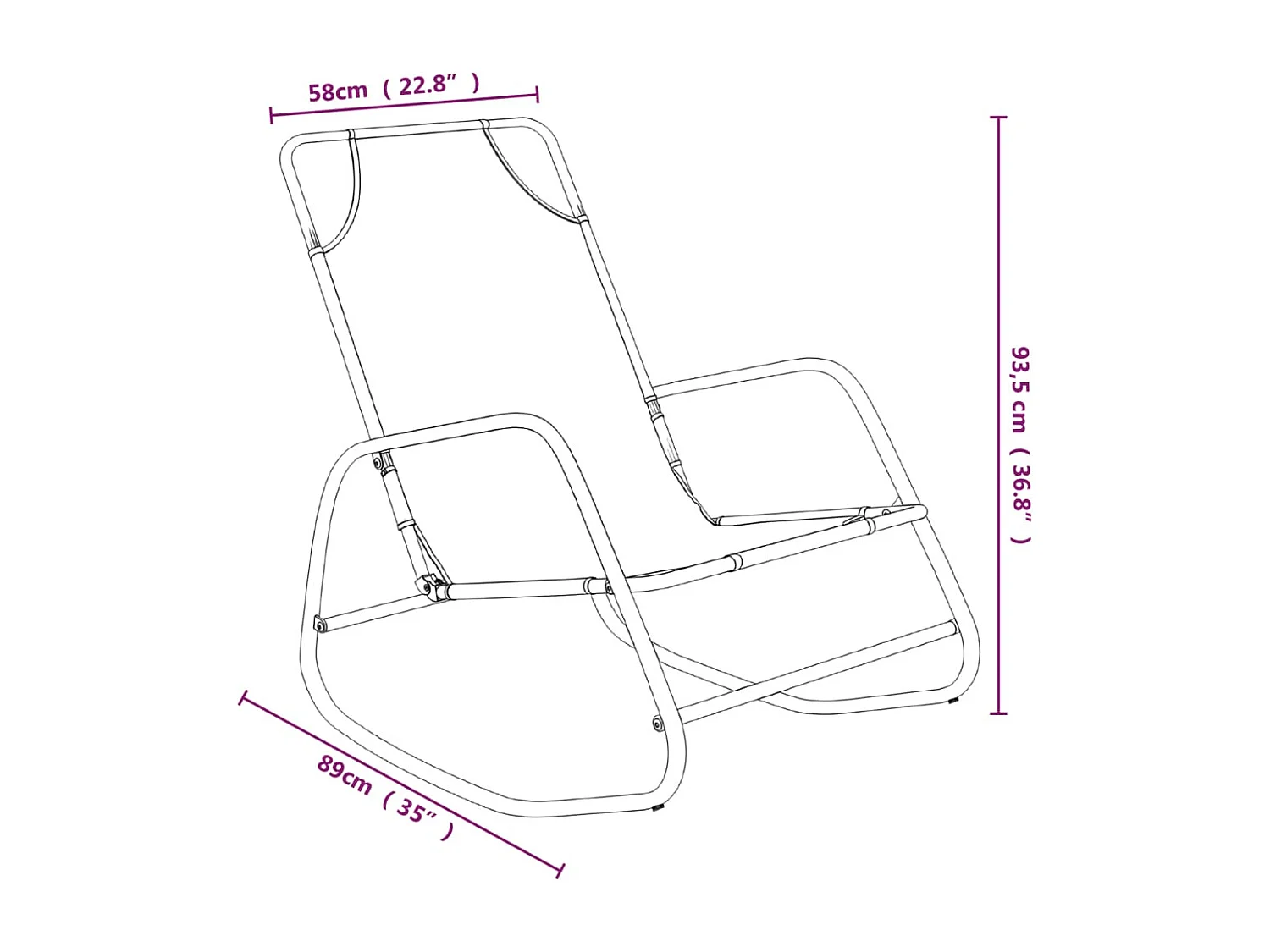 Ligstoelen 2 st schommelend staal en textileen groen