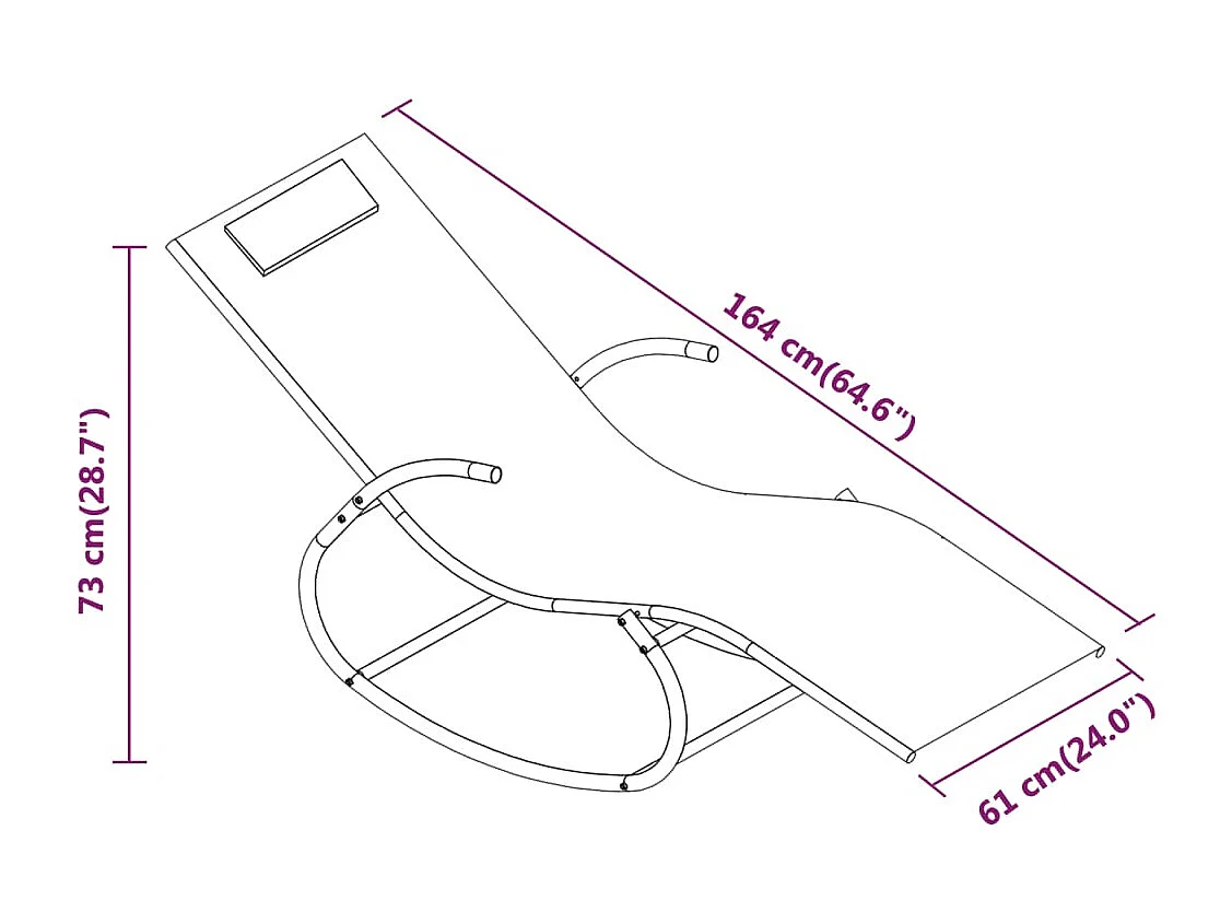 Lettini Prendisole a Dondolo 2 pz in Acciaio e Textilene Crema