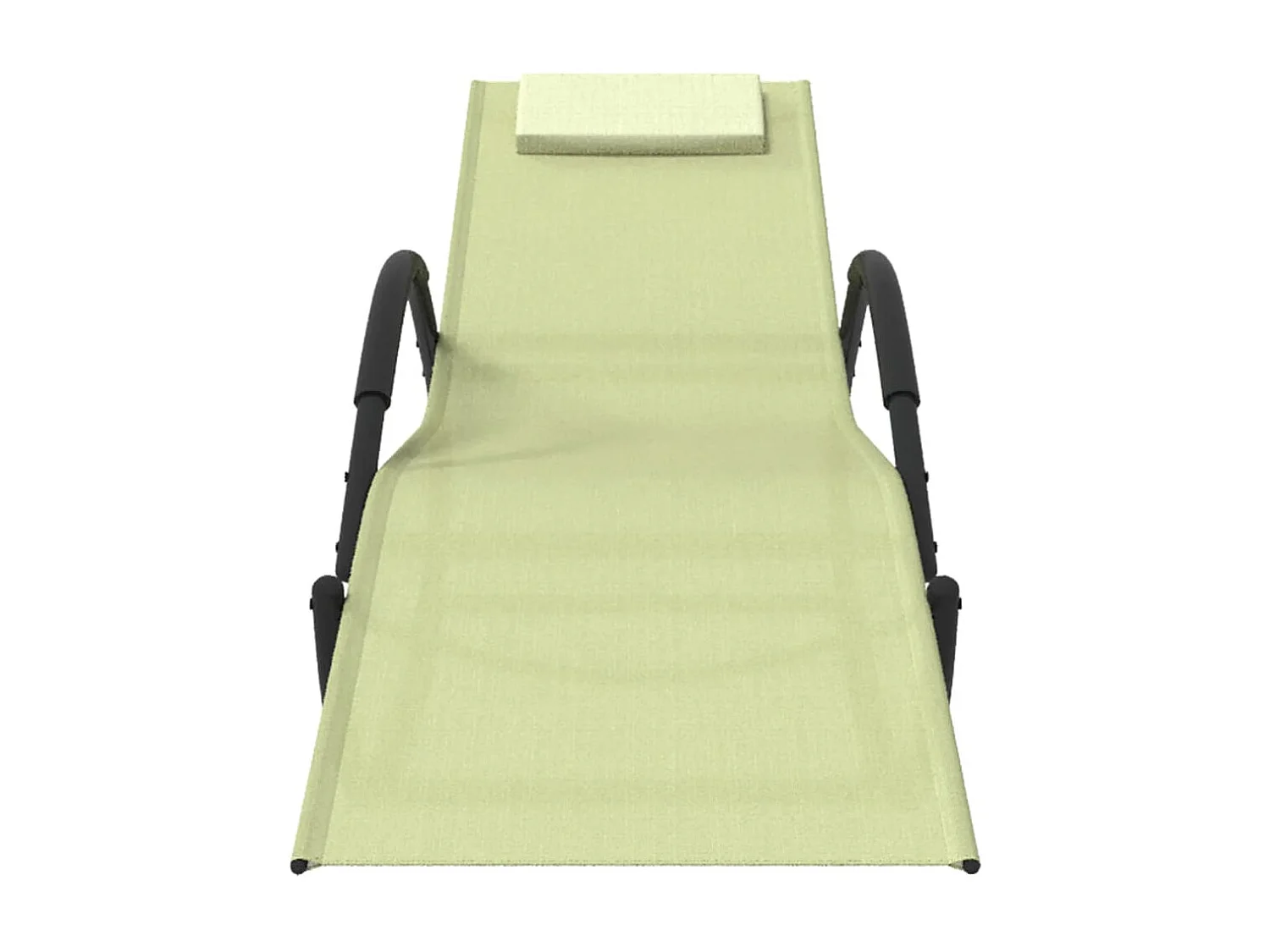 Lettini Prendisole a Dondolo 2 pz in Acciaio e Textilene Crema