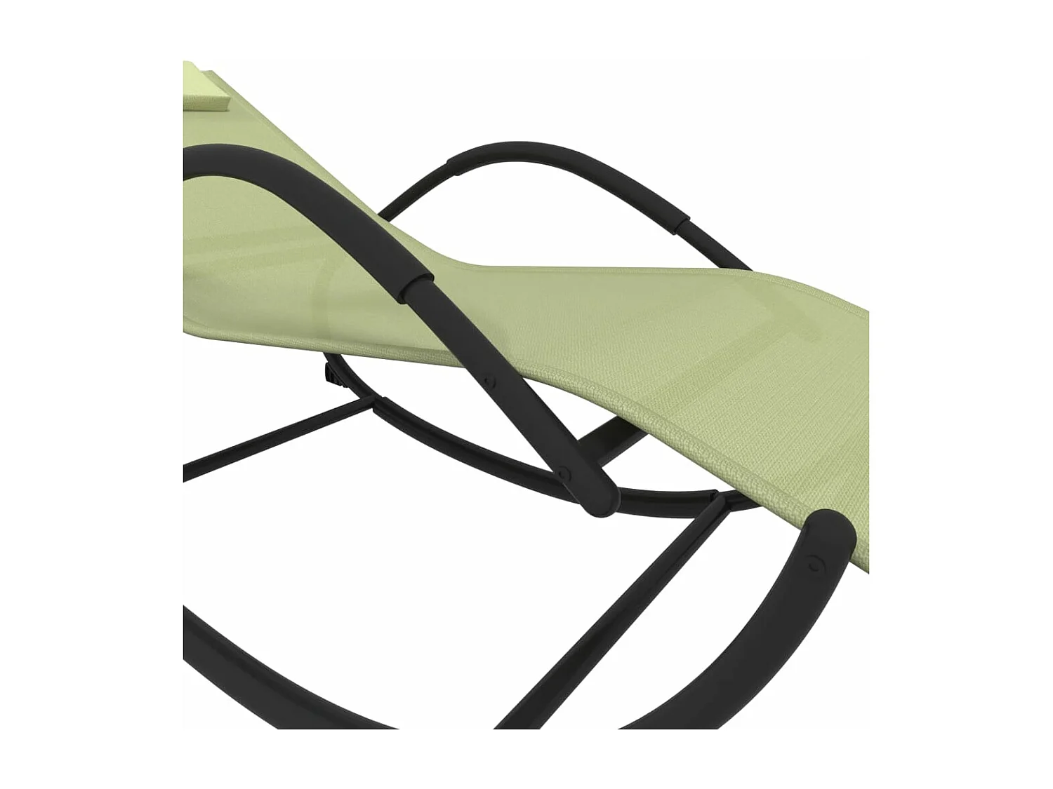 Lettini Prendisole a Dondolo 2 pz in Acciaio e Textilene Crema