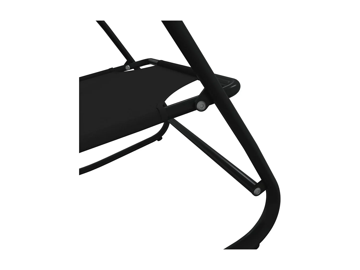 Chaises longues à bascule 2 pcs Noir Acier et textilène