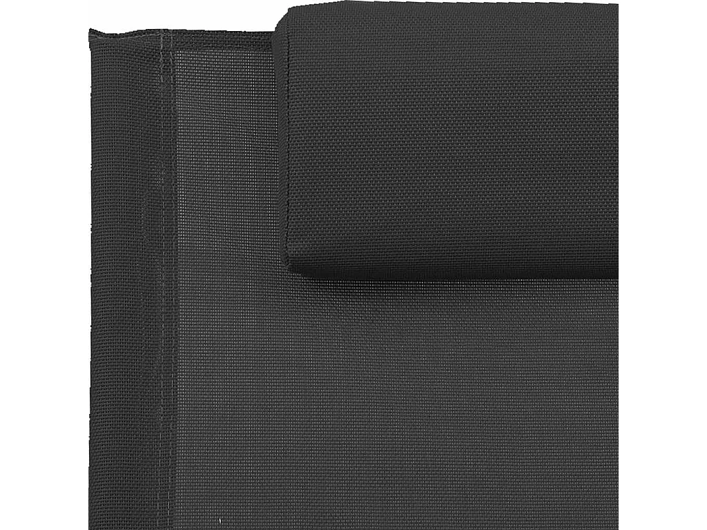 Chaise longue avec oreiller acier et textilène noir