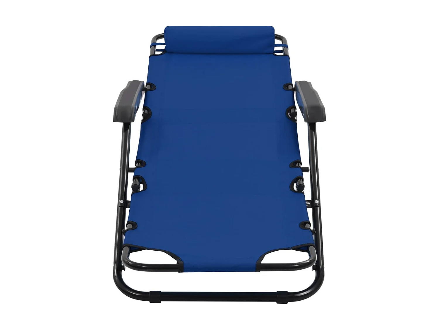 Lettini Prendisole 2 pz Pieghevoli con Poggiagambe Acciaio Blu