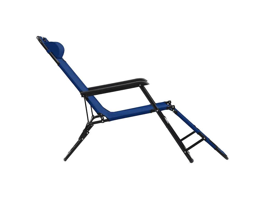 Klappbare Sonnenliegen 2 Stk. mit Fußablage Blau