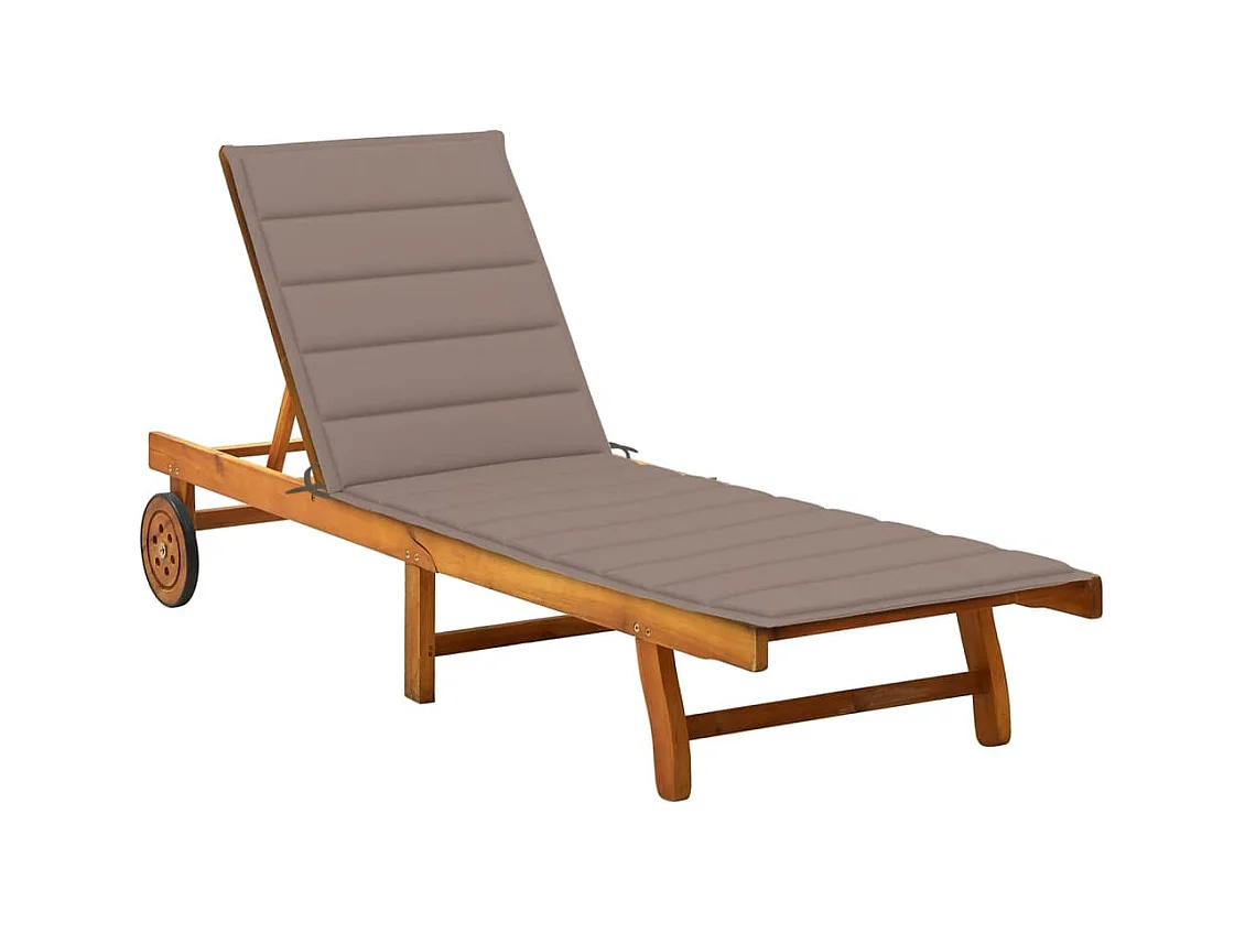 Chaise longue de jardin avec coussin Bois d'acacia solide