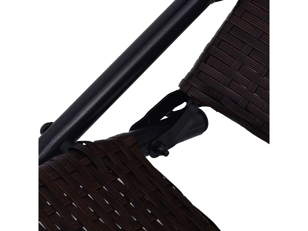 Inklapbaar ligbed poly rattan bruin