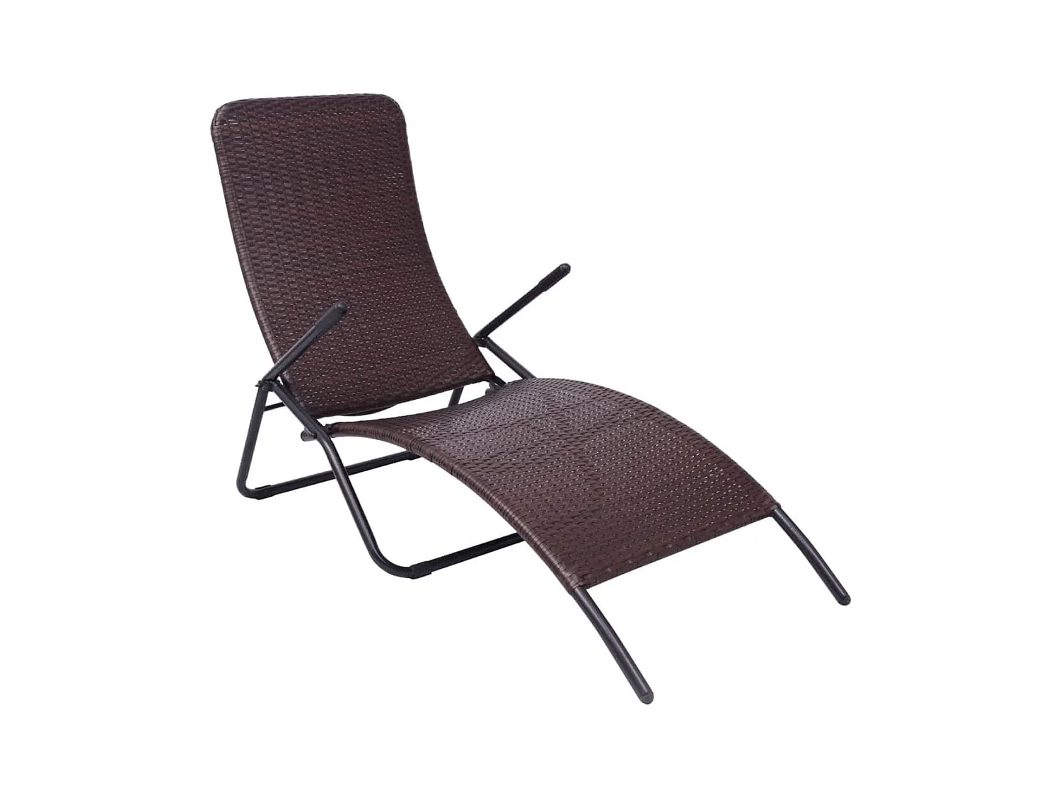 Chaise longue pliable résine tressée marron