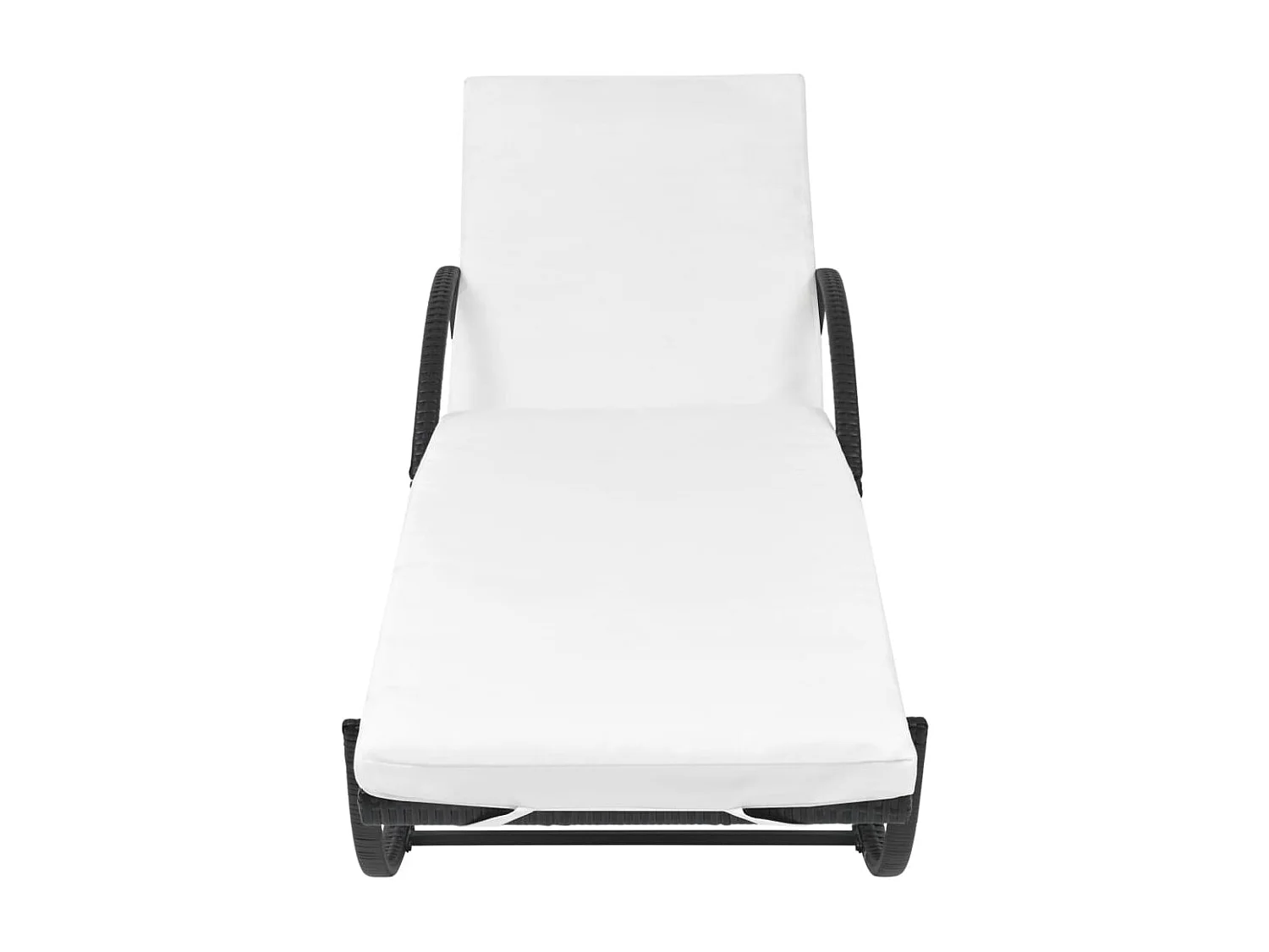 Chaise longue avec coussin et table Résine tressée Noir