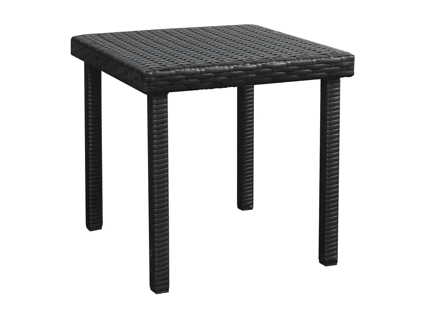 Chaise longue avec coussin et table Résine tressée Noir