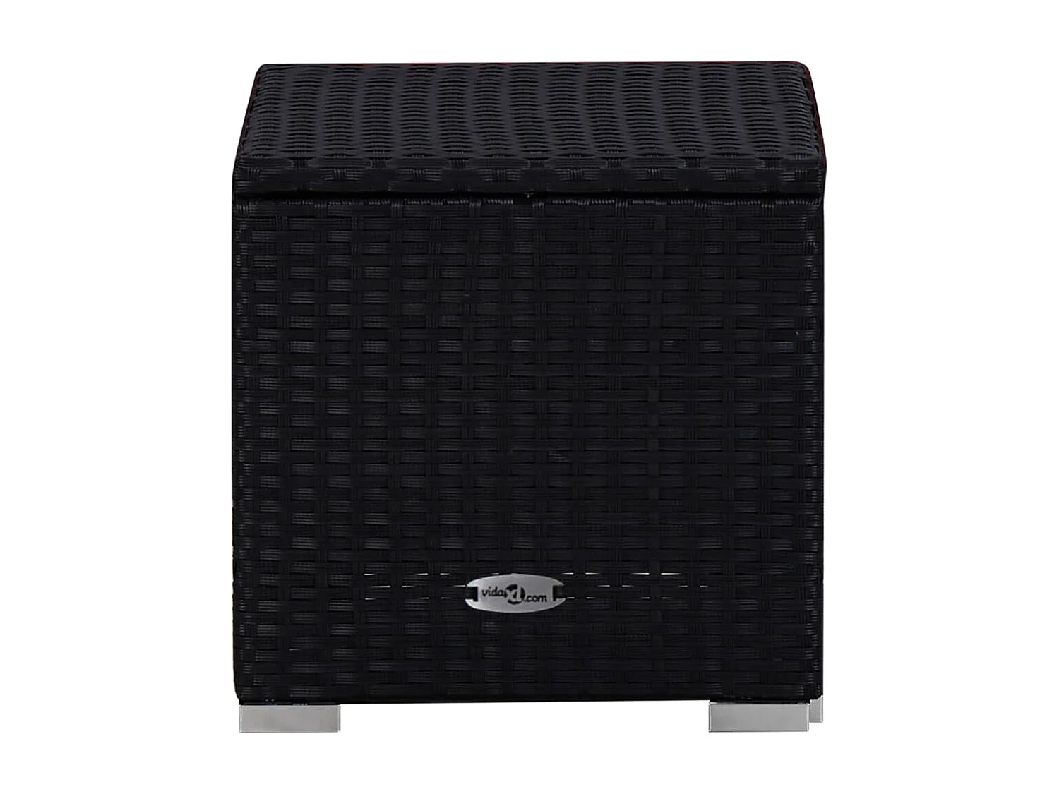 Sonnenliege mit Auflage und Teetisch Poly Rattan Blau