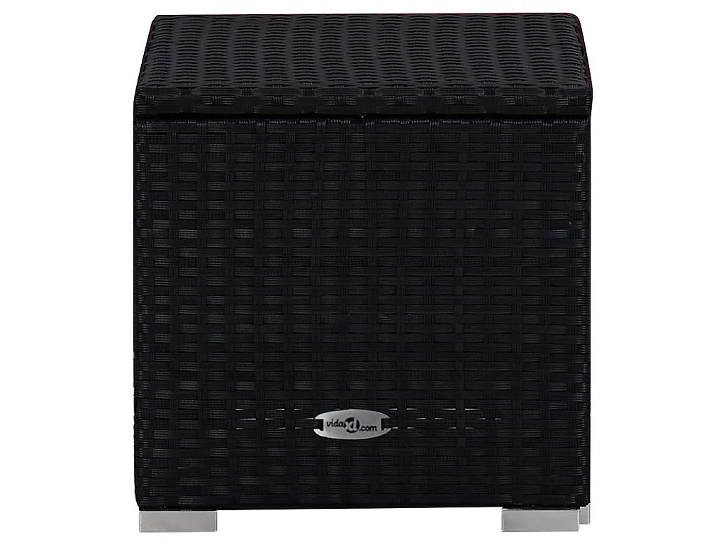 Lettino Prendisole con Cuscino e Tavolino in Polyrattan Blu