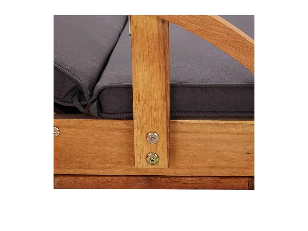 Sonnenliege mit Auflage Massivholz Akazie