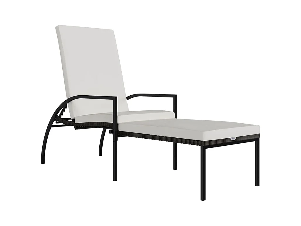 Sonnenliege mit Fußhocker PE-Rattan Braun