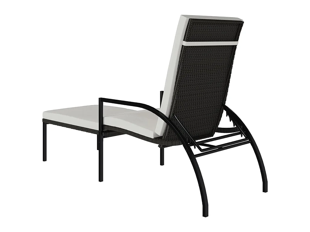 Sonnenliege mit Fußhocker PE-Rattan Braun