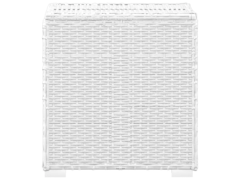 Chaise longue avec coussin et table à thé rotin Blanc