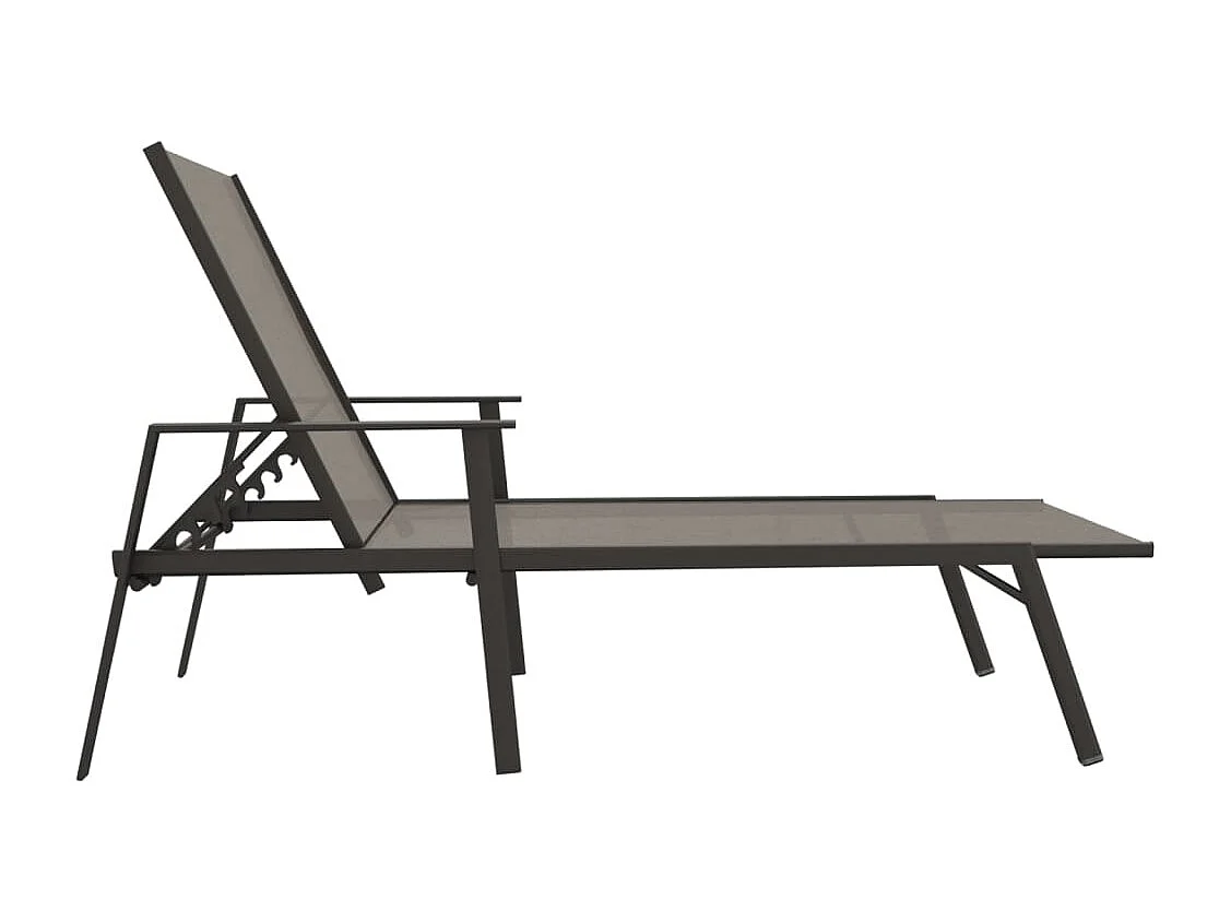 Espreguiçadeira em aço e textilene cinza