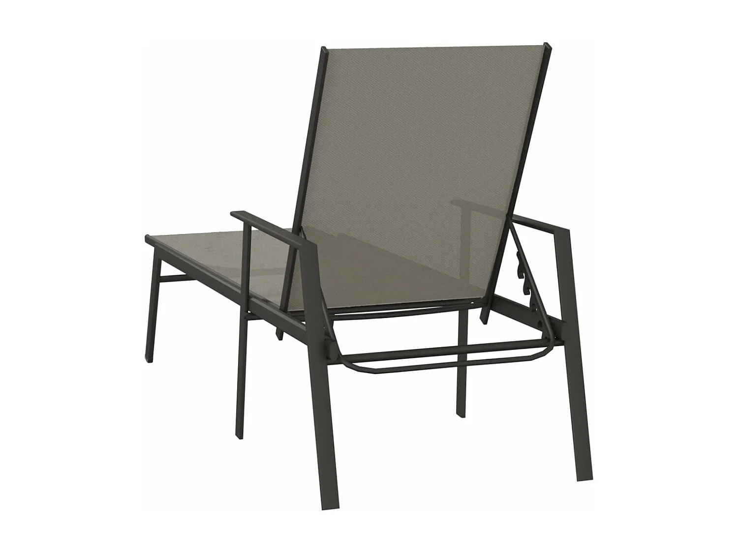 Espreguiçadeira em aço e textilene cinza