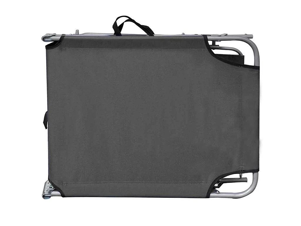 Tumbona plegable con toldo de aluminio gris