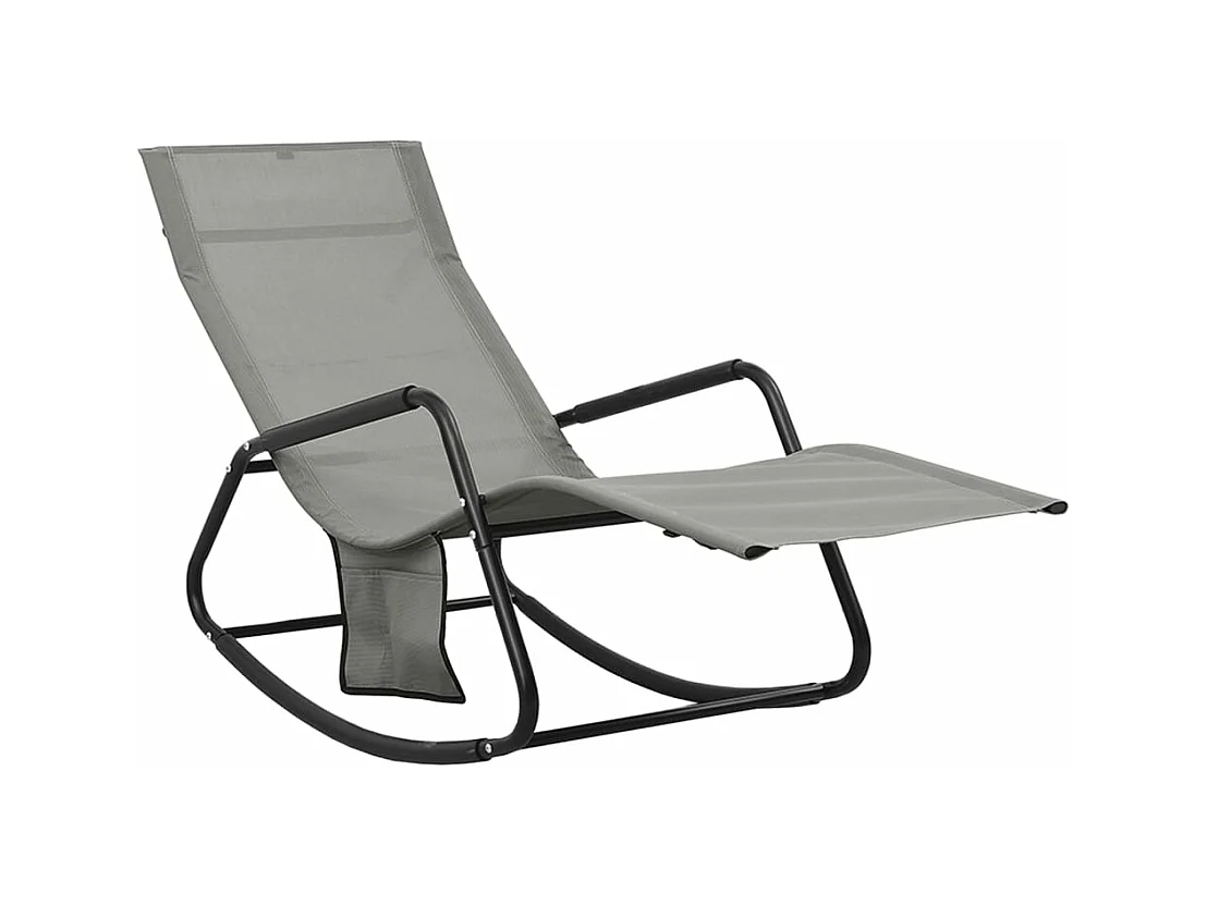 Ligbed staal en textileen grijs