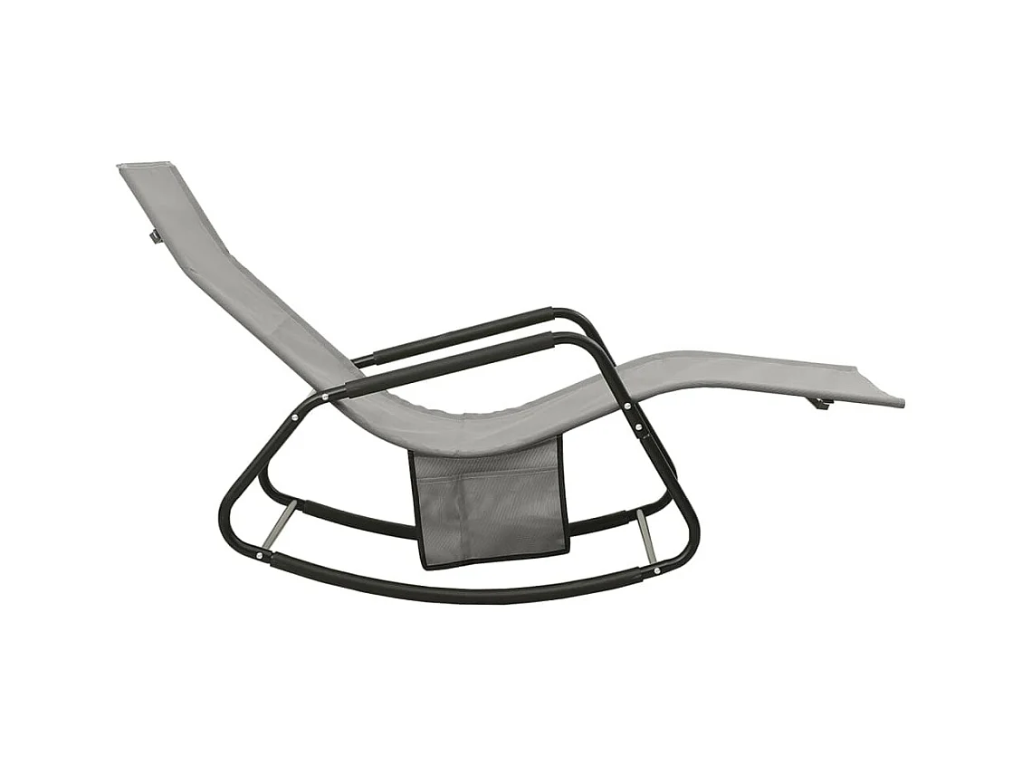 Ligbed staal en textileen grijs