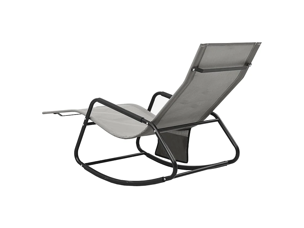 Chaise longue acier et textilène gris