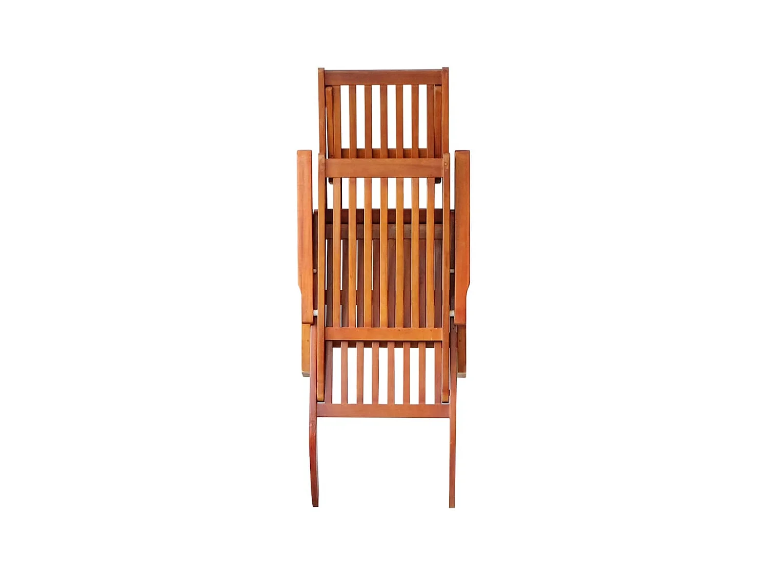 Chaise longue d'extérieur repose-pied et coussin Acacia solide