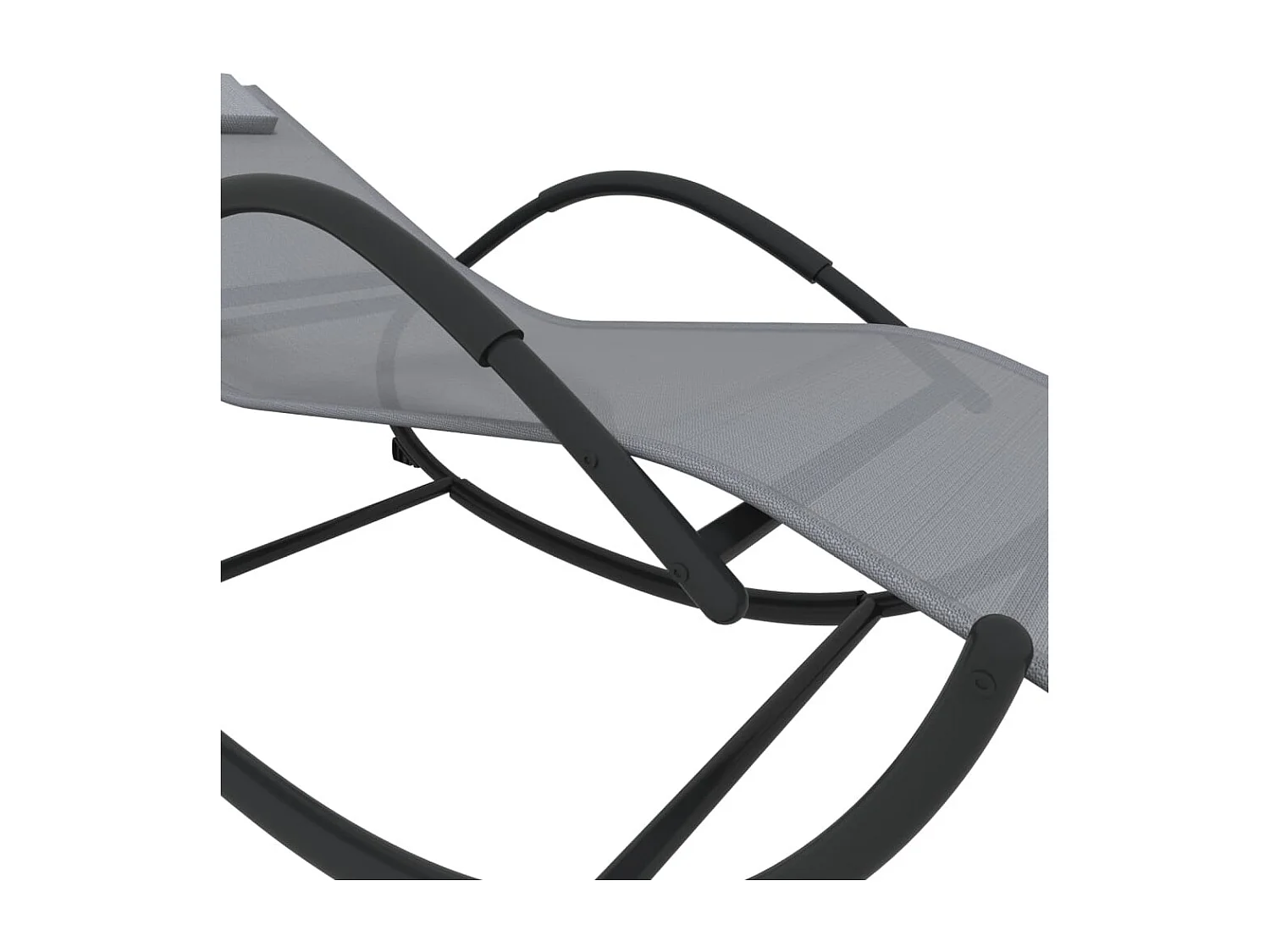 Chaises longues à bascule 2 pcs Gris Acier et textilène