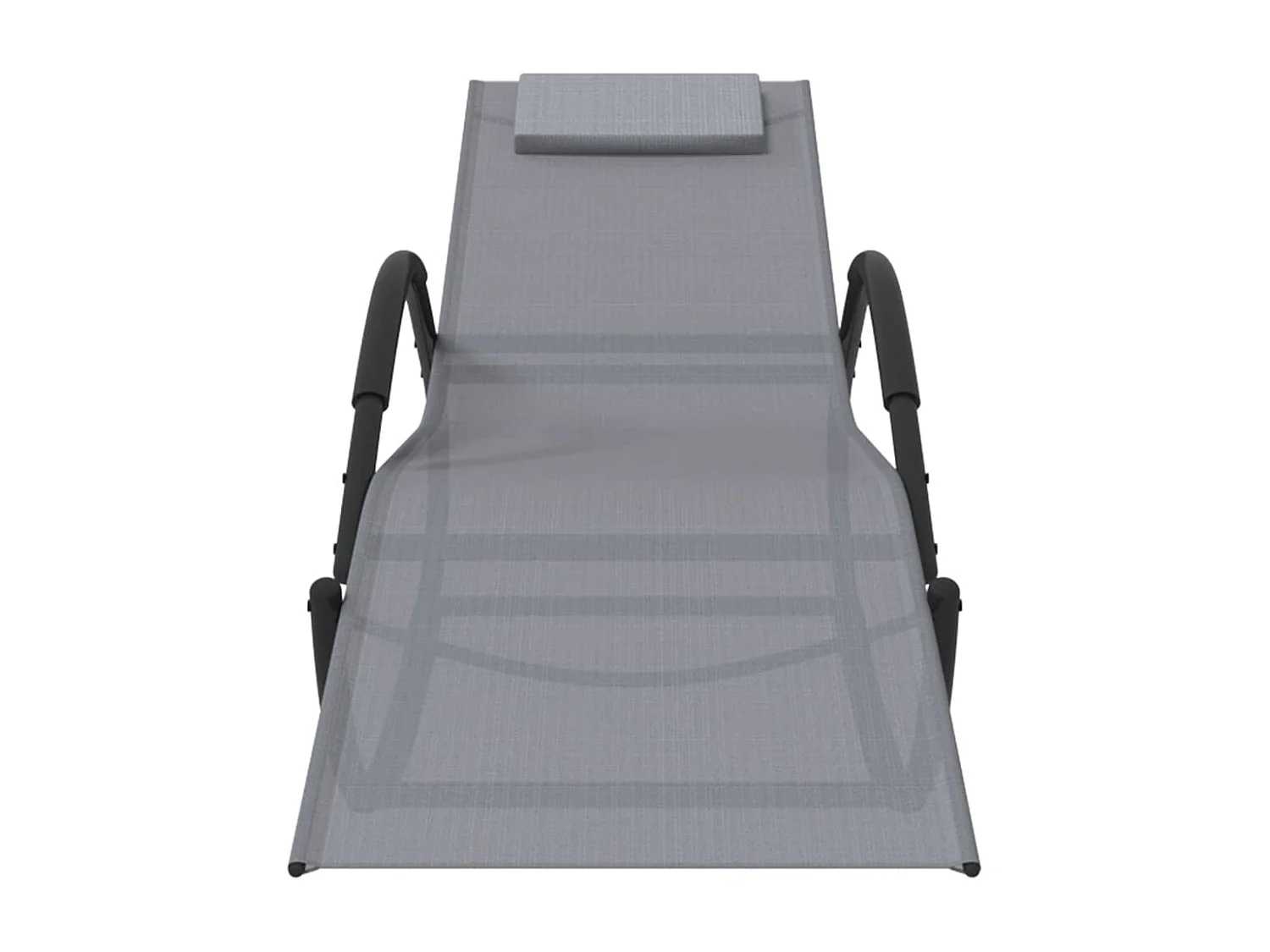 Chaises longues à bascule 2 pcs Gris Acier et textilène