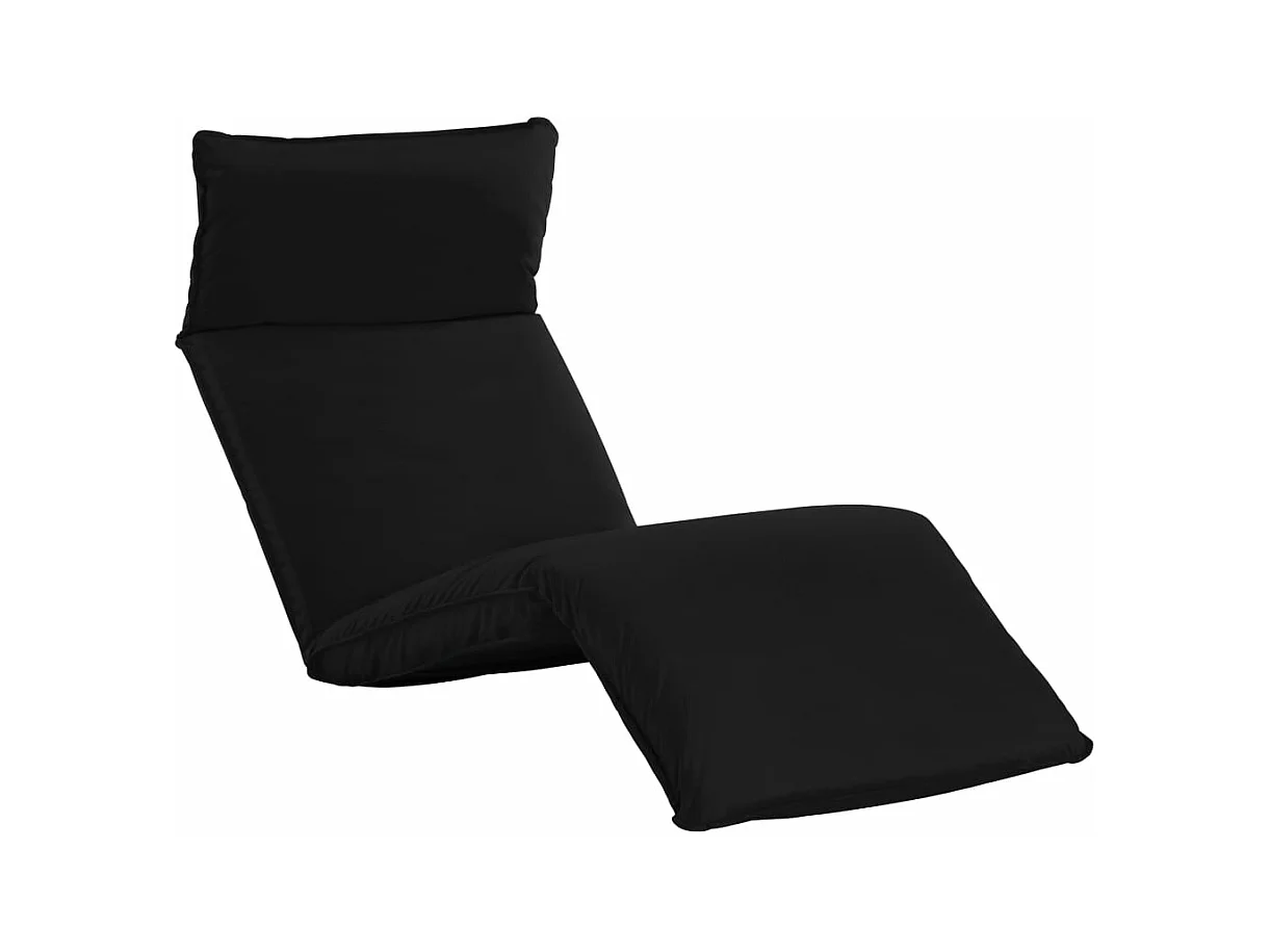 Chaise longue pliable Tissu Oxford Noir