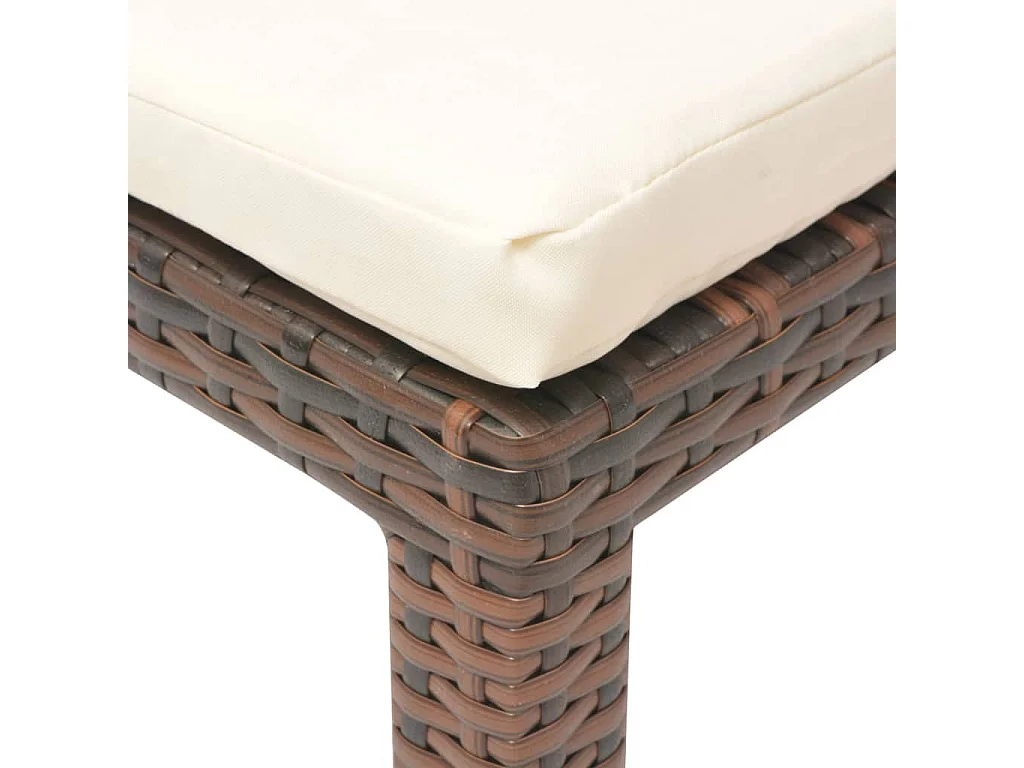 Chaise longue avec coussin Résine tressée Marron