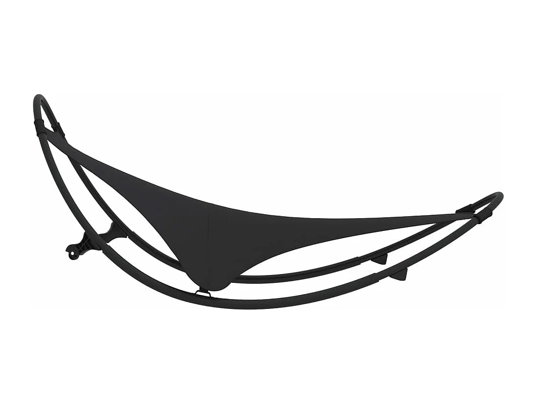 Chaise longue à bascule avec roues Acier et textilène Noir