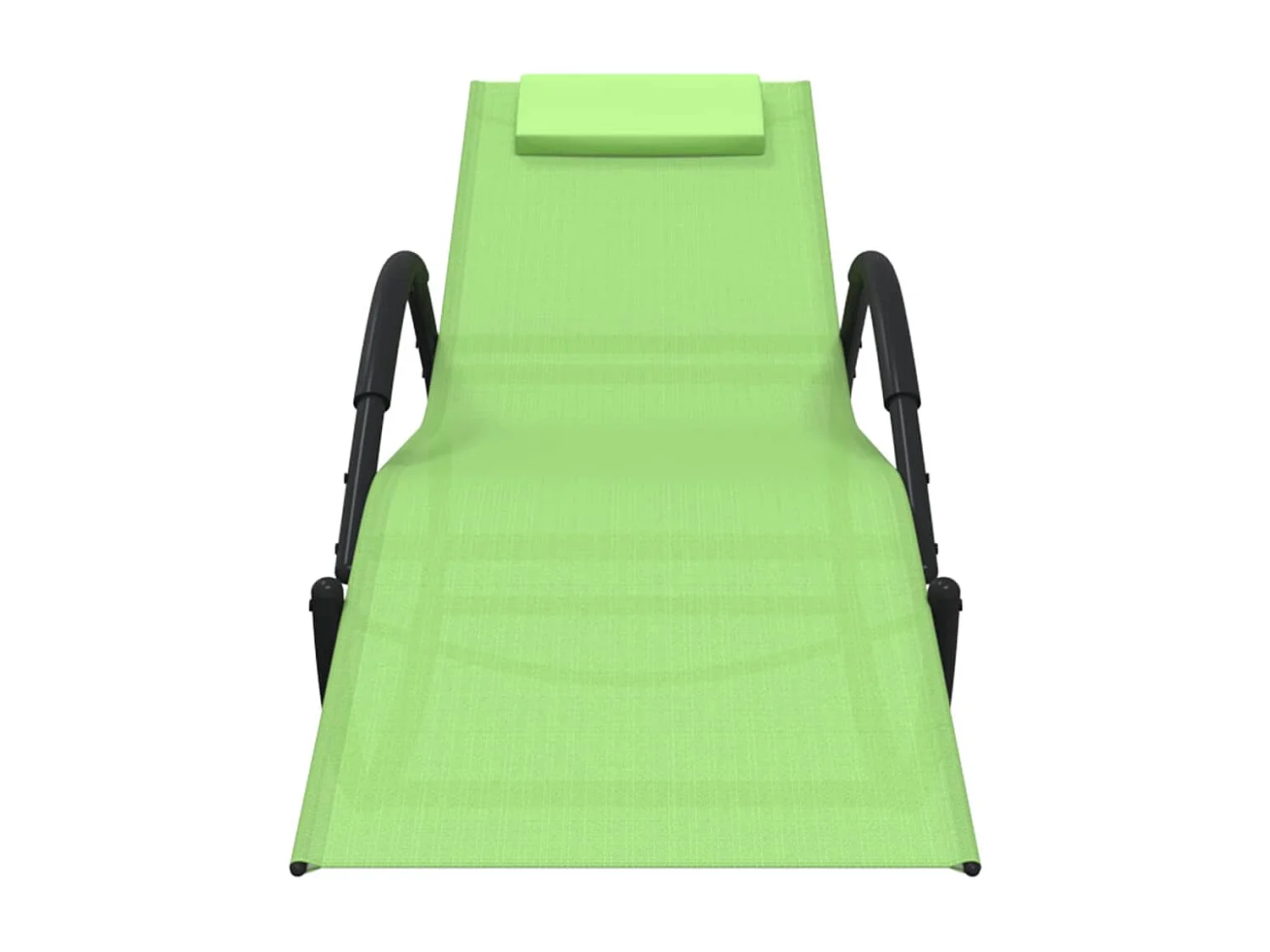 Chaises longues à bascule lot de 2 vert acier et textilène