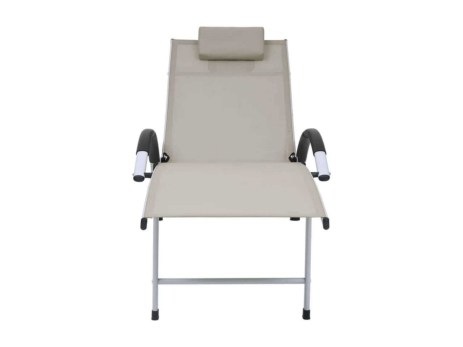 Chaise longue aluminium textilène crème