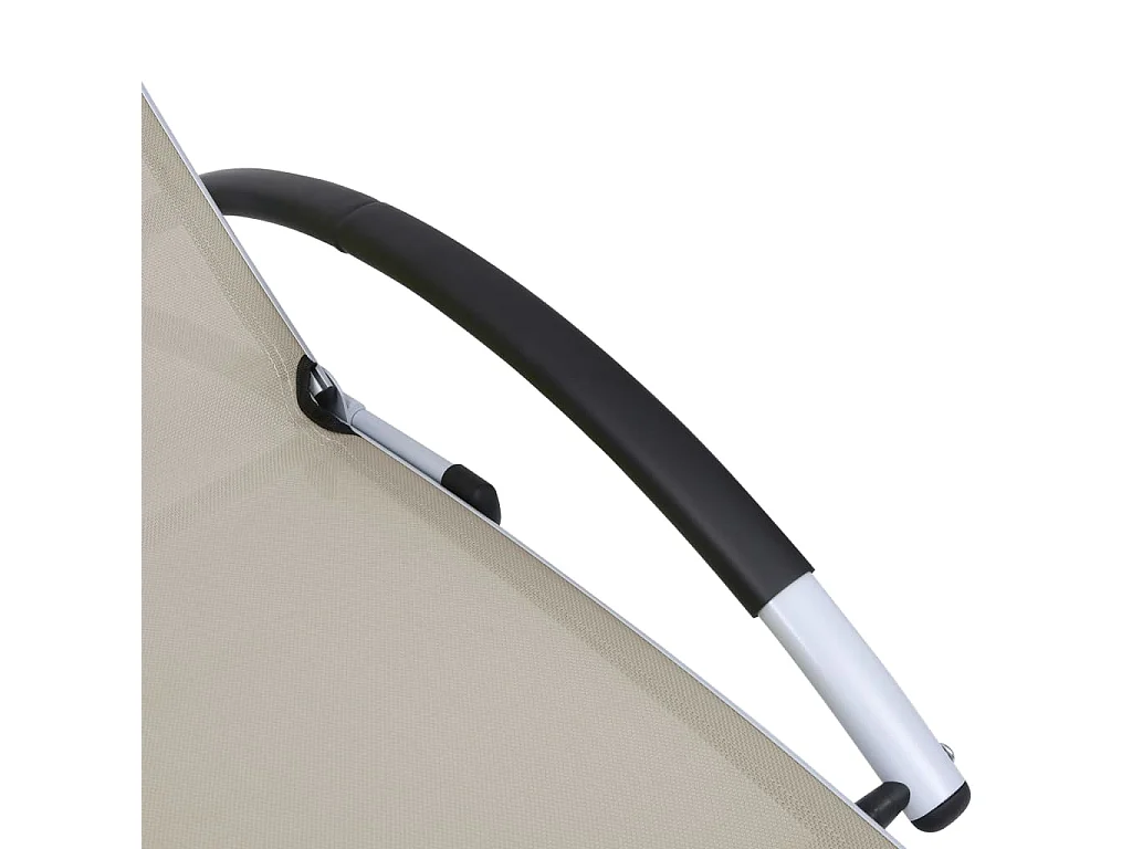 Chaise longue aluminium textilène crème