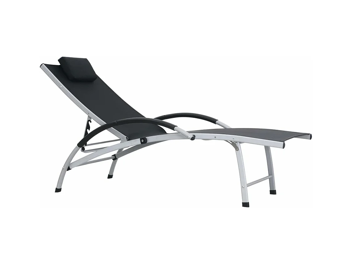 Ligbed aluminium textileen zwart