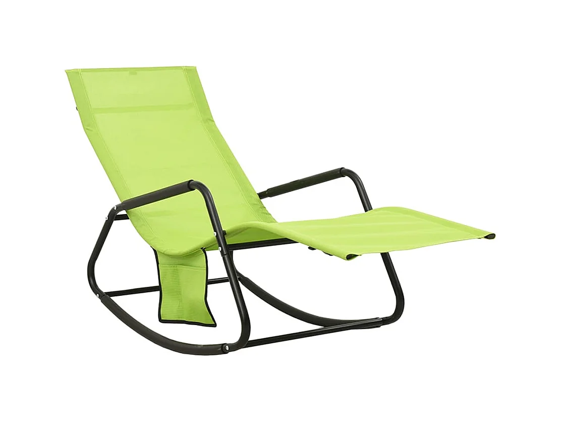 Sonnenliege Stahl und Textilene Grün