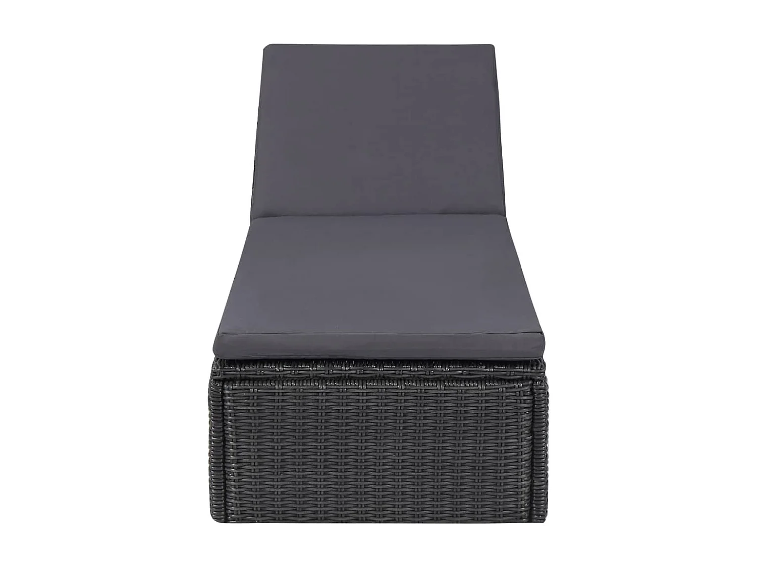 Chaise longue Résine tressée Noir et gris foncé