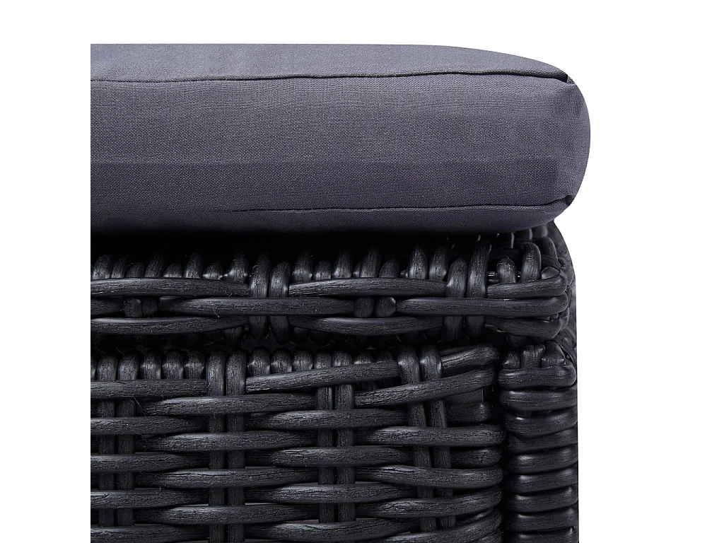 Chaise longue Résine tressée Noir et gris foncé