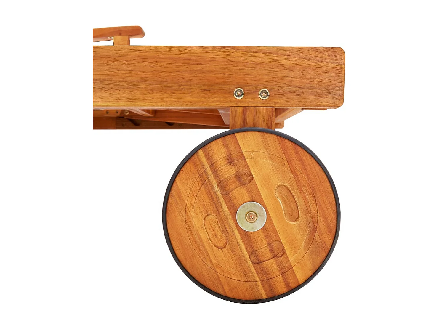 Espreguiçadeiras com mesa e almofadões 2 pcs acácia maciça