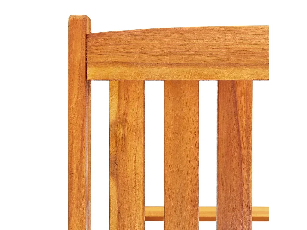 Chaises longues lot de 2 avec table et coussins Acacia solide